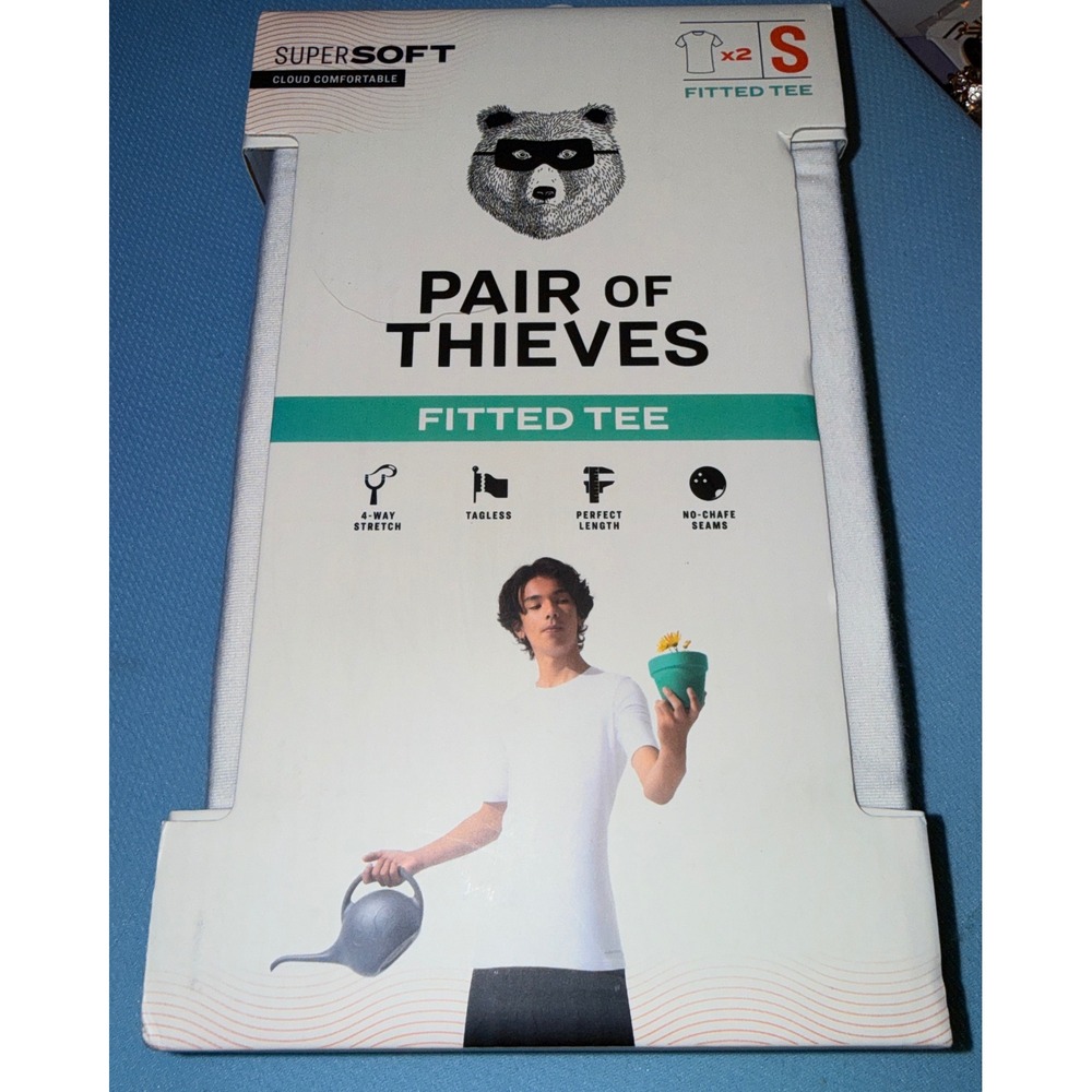 Pair of Thieves Fitted Tee Men S NEW 2-Pack White SuperSoft Undershirts